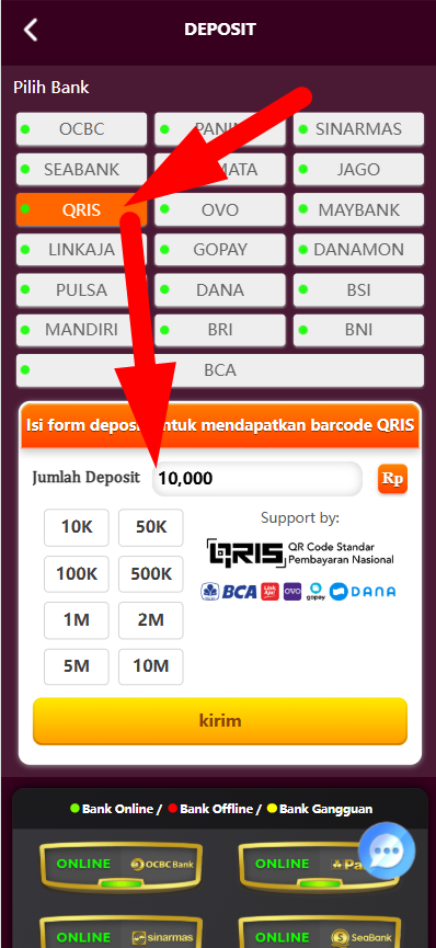 Tutorial Deposit Via QRIS Payment di Situs EMERA4D