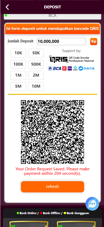 Tutorial Deposit Via QRIS Payment di Situs EMERA4D