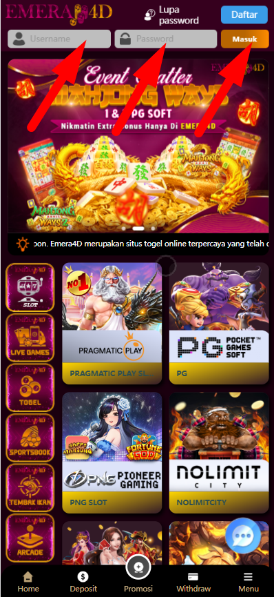 Tutorial Deposit Via QRIS Payment di Situs EMERA4D